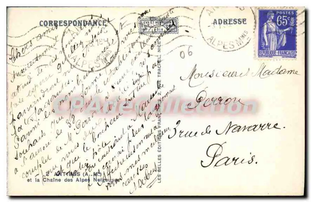 Ausblick auf die Alpen der Alpes Maritimes — Die Alpes Maritimes — Éditions A. N. Traché - Rückseite