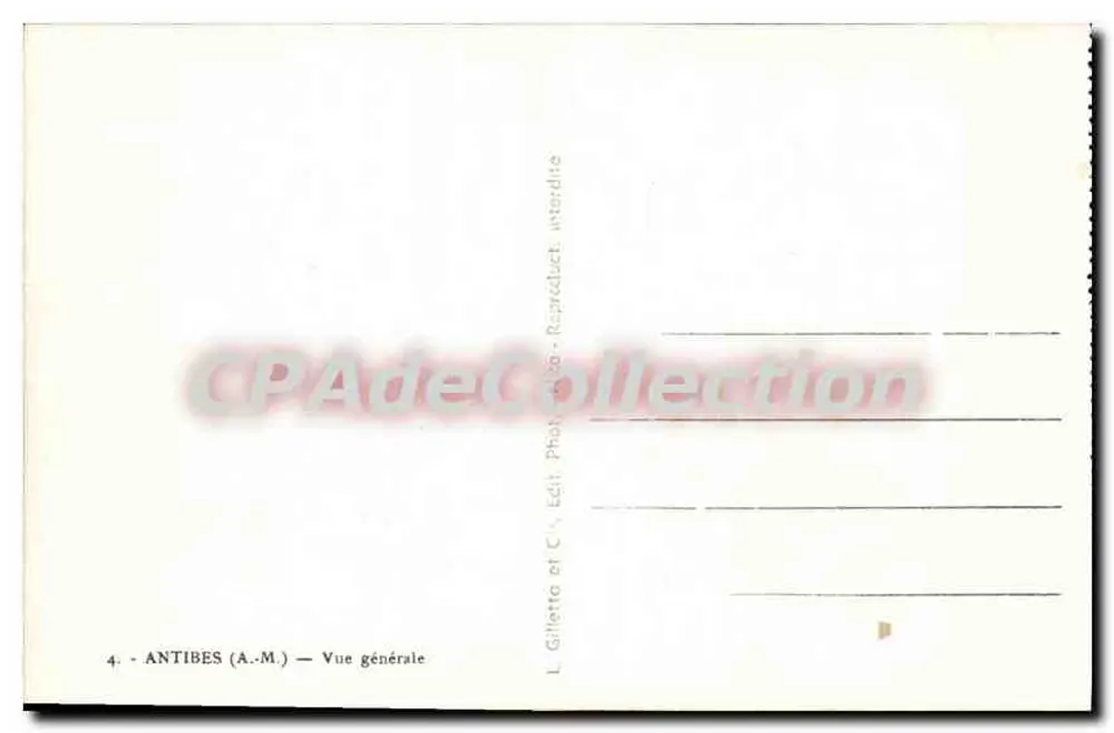 Antibes — Vista geral — L. Gilletto e Cie, editor - Verso