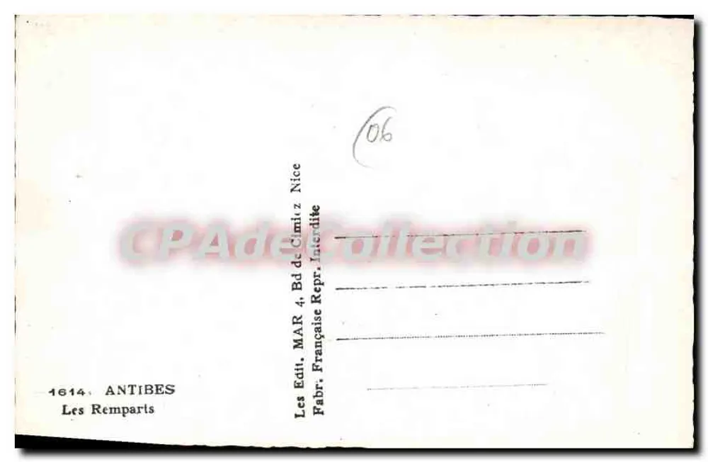 Antibes — De Muren — Fabr. Française Repr. Interdite - Achterkant