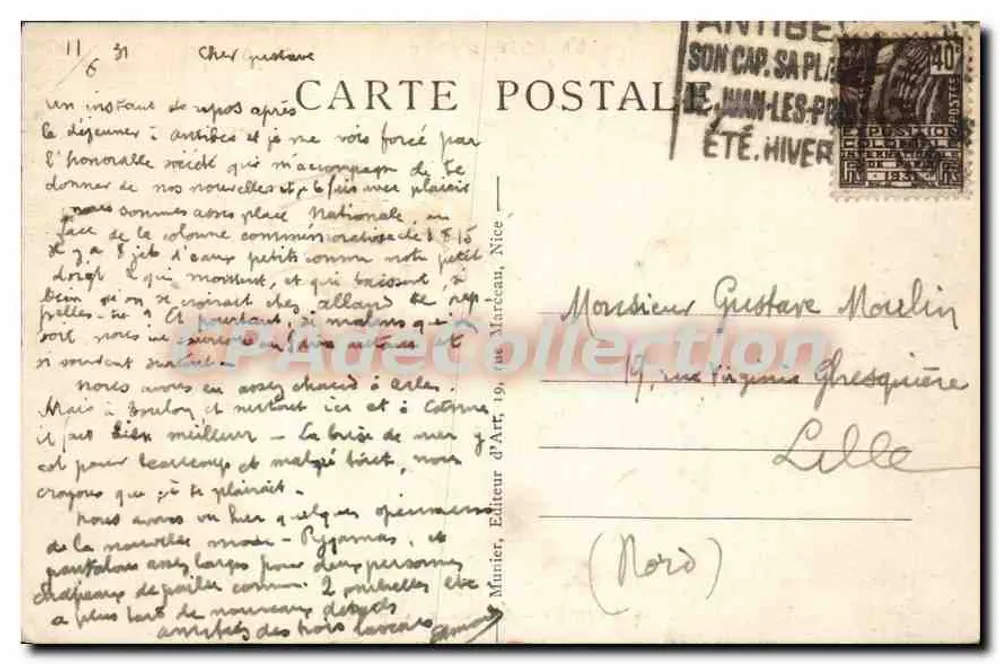Antibes — Die alten Mauern — Verlag: Munier, Kunstverlag, Nice - Rückseite