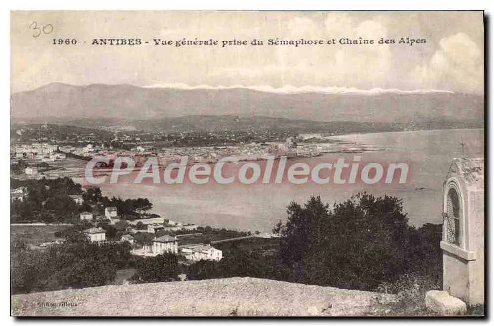 Antibes — Allgemeine Ansicht vom Sémaphore und der Alpenkette — veröffentlicht von S. A. M. (n° 30) - Vorderseite