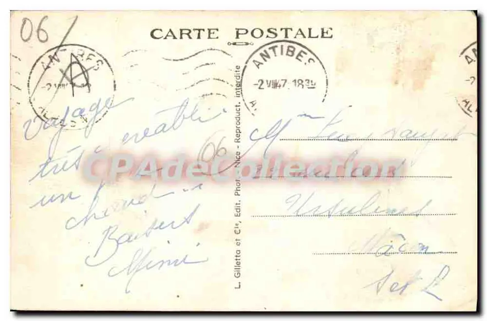 Antibes (A.M.) — Der Hafen und der Port Carré — L. Gilletta et Cie, Nizza, n°2 - Rückseite