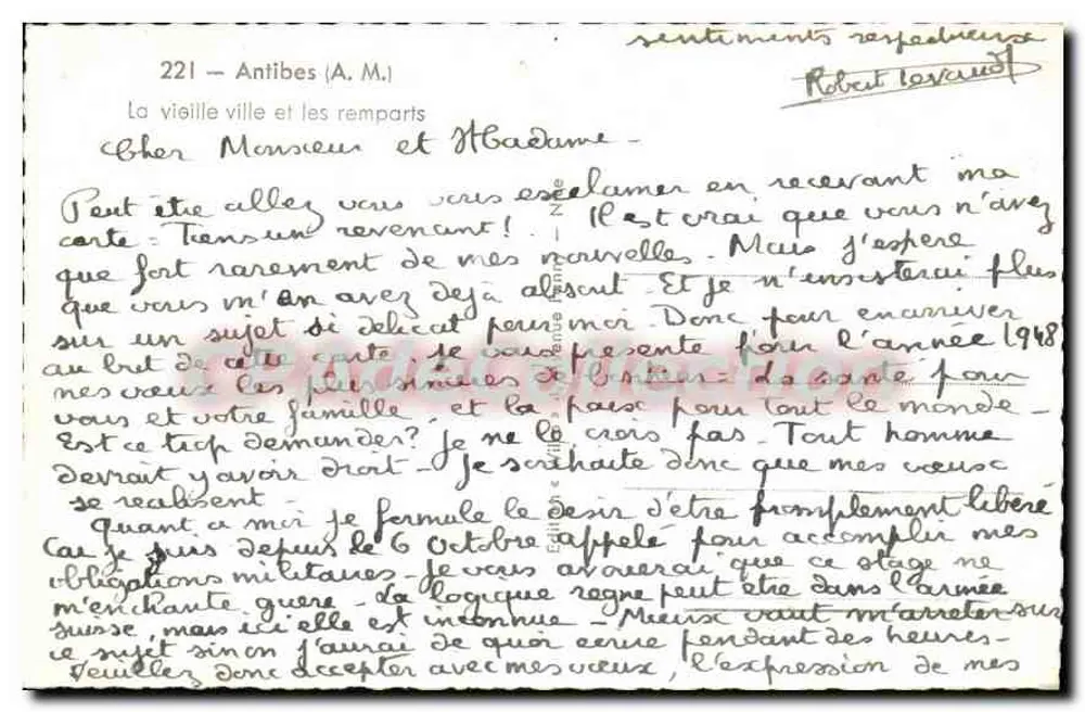 Antibes — Das alte Stadttor und die Mauern — CPAdeCollection - Rückseite