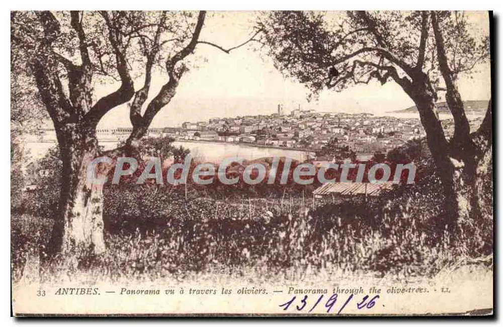 Antibes — Panorama visto através das oliveiras — L.L. n°33 - Frente