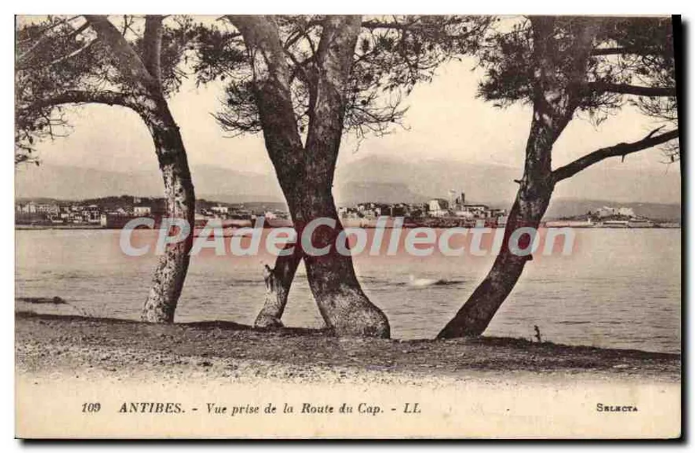 Antibes — Vista presa dalla Route du Cap — Selecta, n°109 - Recto
