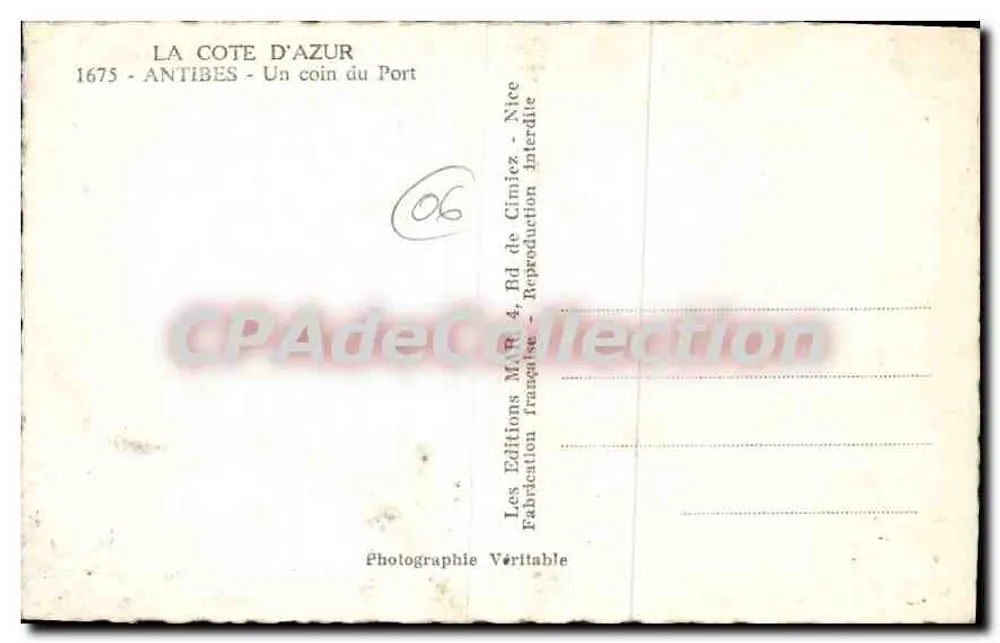 Antibes — Porto — Les Éditions Françaises - Verso