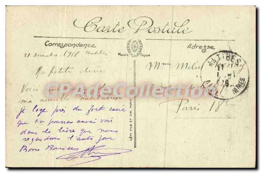 Antibes — O Forte Carré — Edição Niel, Papelaria, Mercadoria, Antibes SELECTA - Verso