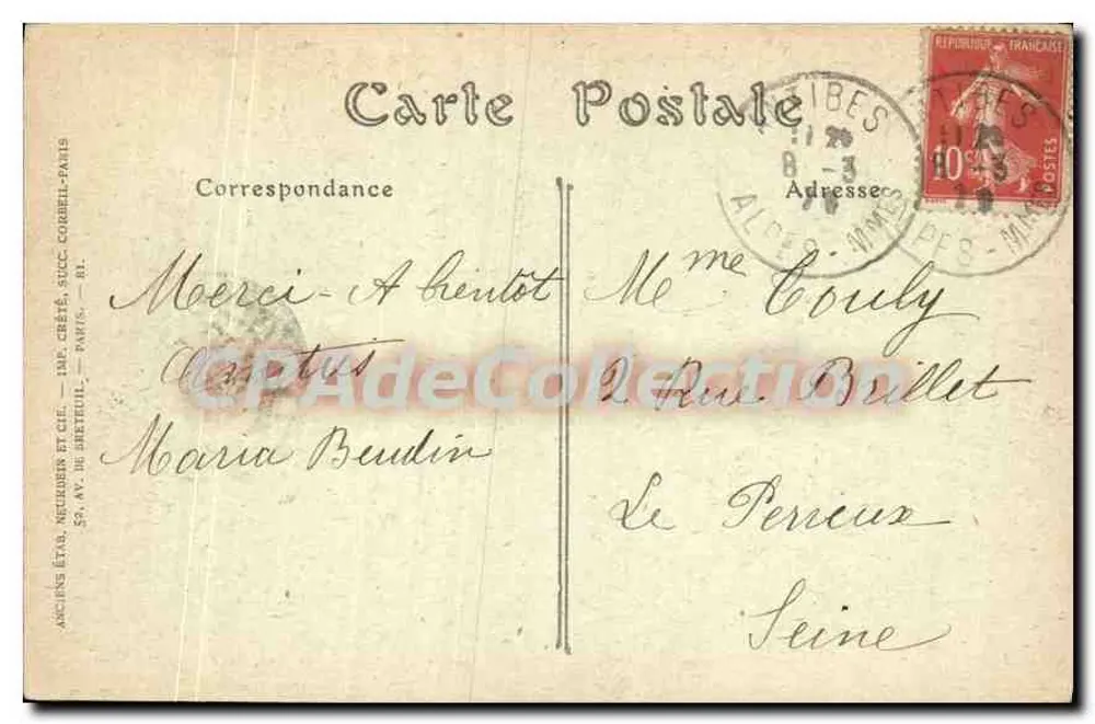Antibes (Alpes-Maritimes) — Ansicht vom Ende des Illet — ND Phot. - Rückseite