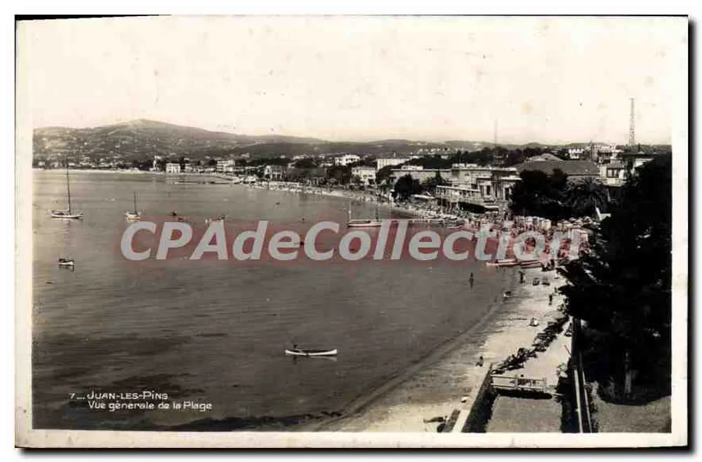 Juan-les-Pins — Allgemeiner Blick auf den Strand — CPAdeCollection n°7 - Vorderseite