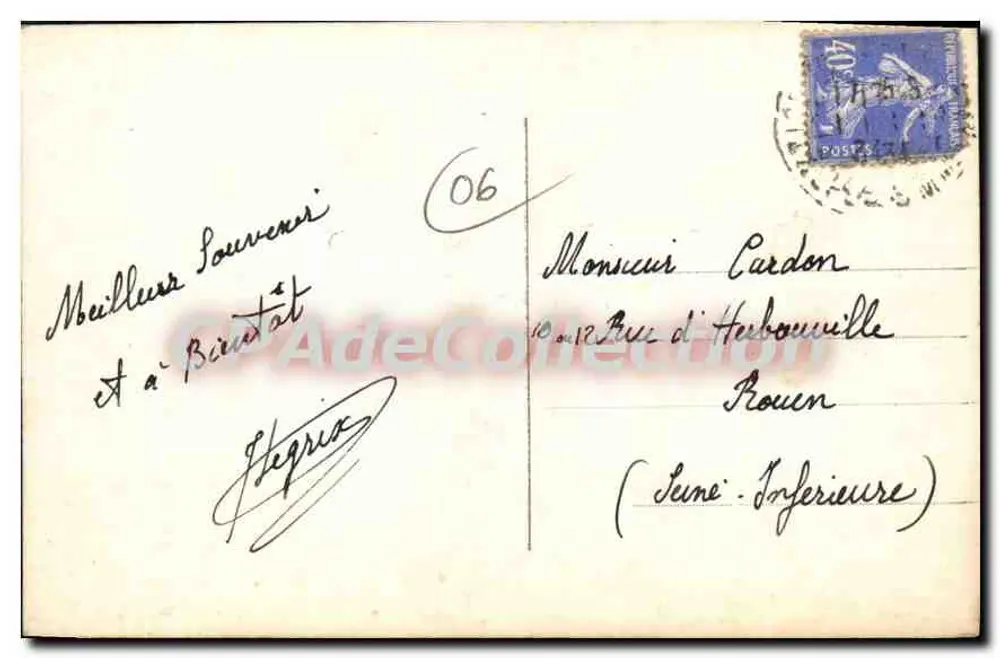 Juan-les-Pins — Allgemeiner Blick auf den Strand — CPAdeCollection n°7 - Rückseite