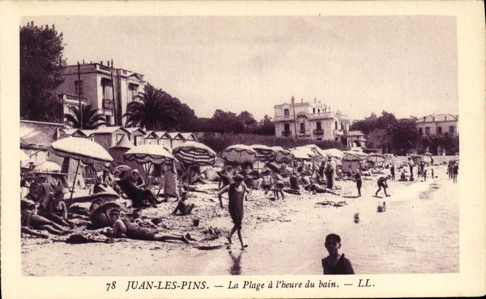 Juan-les-Pins — Die Strandpromenade zur Badezeit — LL. - Vorderseite