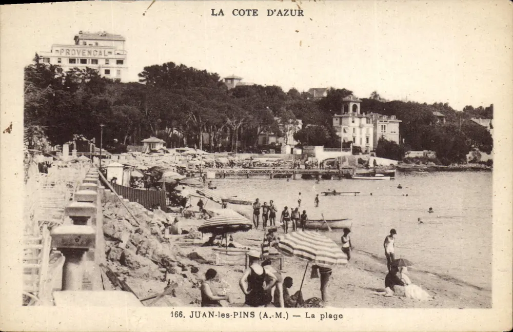 Juan-les-Pins (A.M.) — A praia — Editor Provencal, n° 166 - Frente