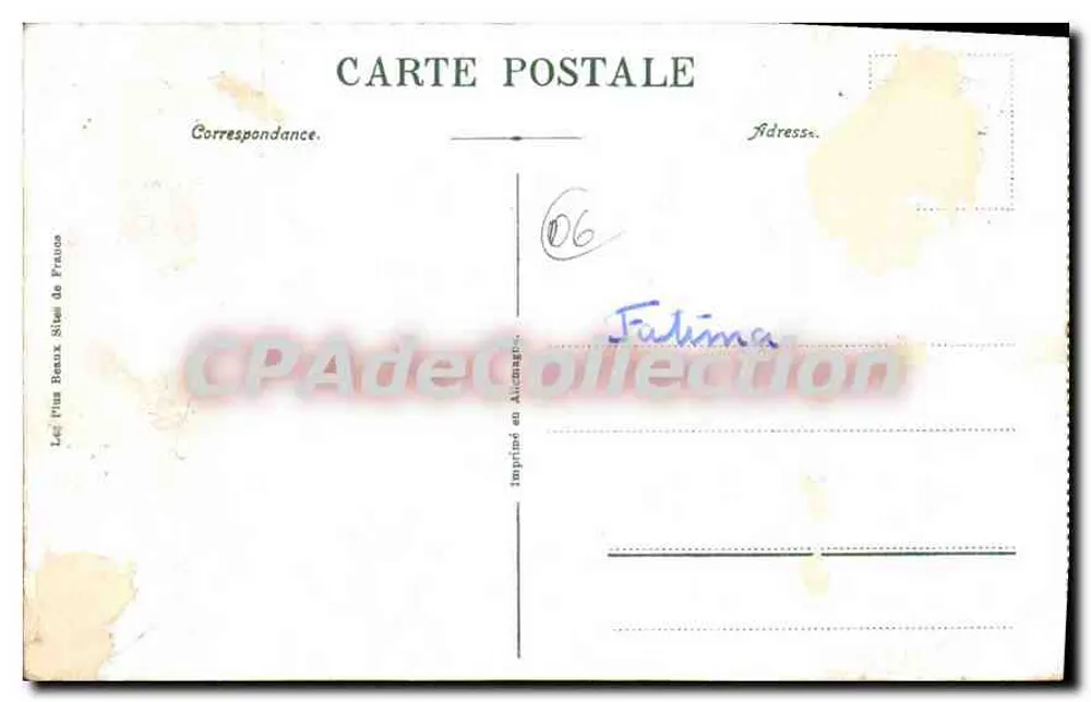 Juan-les-Pins — A Praia — Impressa em Aucamville - Verso