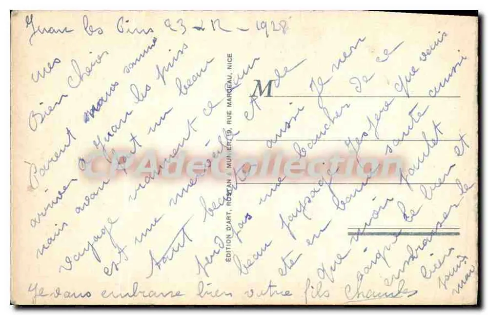 Juan-les-Pins. A Praia — RM — n° 664 - Verso