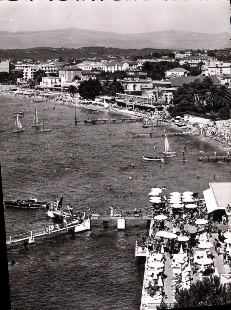 Allgemeiner Blick auf das Bar du Provençal, den Strand und das Casino — Juan-les-Pins — Sammlung « La Côte d'Azur » - Vorderseite
