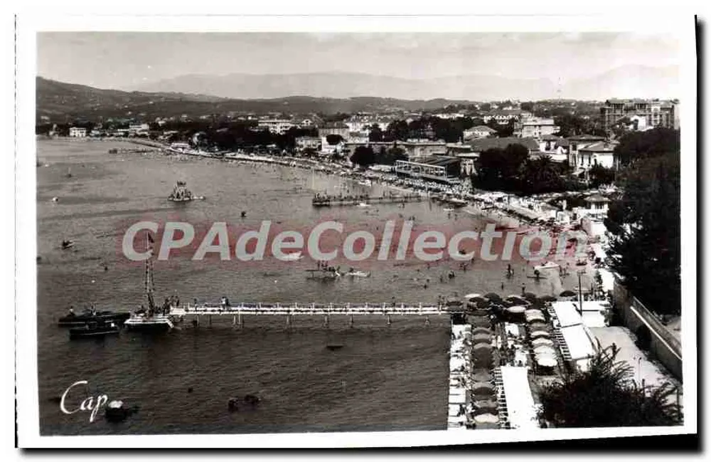Juan-les-Pins — Panorama da Praia — « REAL-PHOTO » C.A.P. - Strasbourg - Paris - Frente
