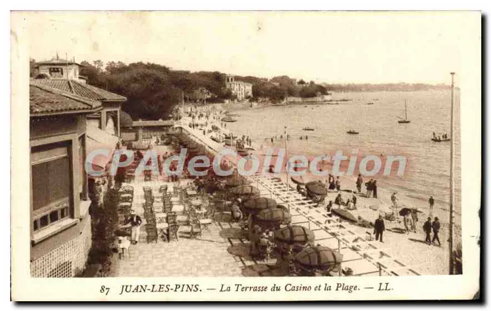 Juan-les-Pins — Die Terrasse des Casinos und der Strand — LL. — N° 87 - Vorderseite