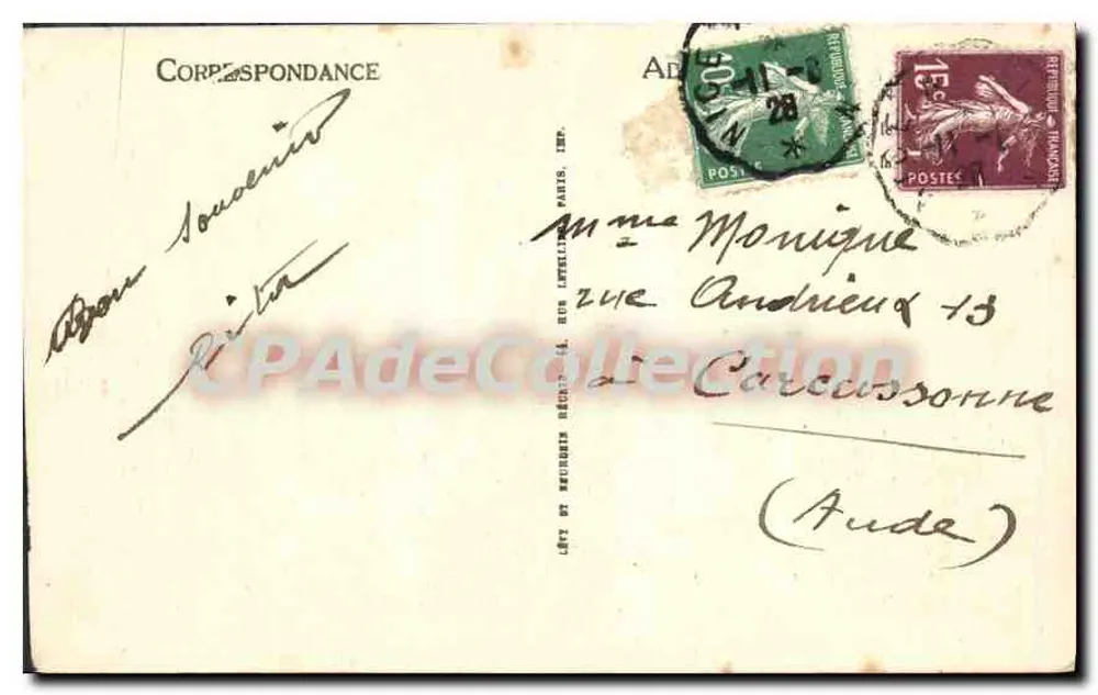 Juan-les-Pins — Die Terrasse des Casinos und der Strand — LL. — N° 87 - Rückseite