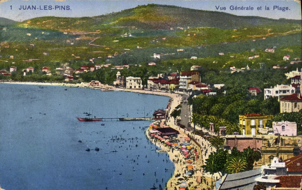 Juan-les-Pins — Allgemeiner Blick und die Strand — Die Côte d'Azur - Vorderseite
