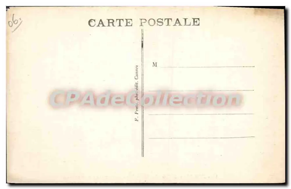 Juan-les-Pins (A.-M.) — Ansicht des Cap d'Antibes — F. Prato, photo-Verlag Cannes - Rückseite