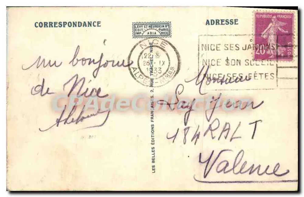 Juan-les-Pins — A Promenade — LL — Aldia - Verso