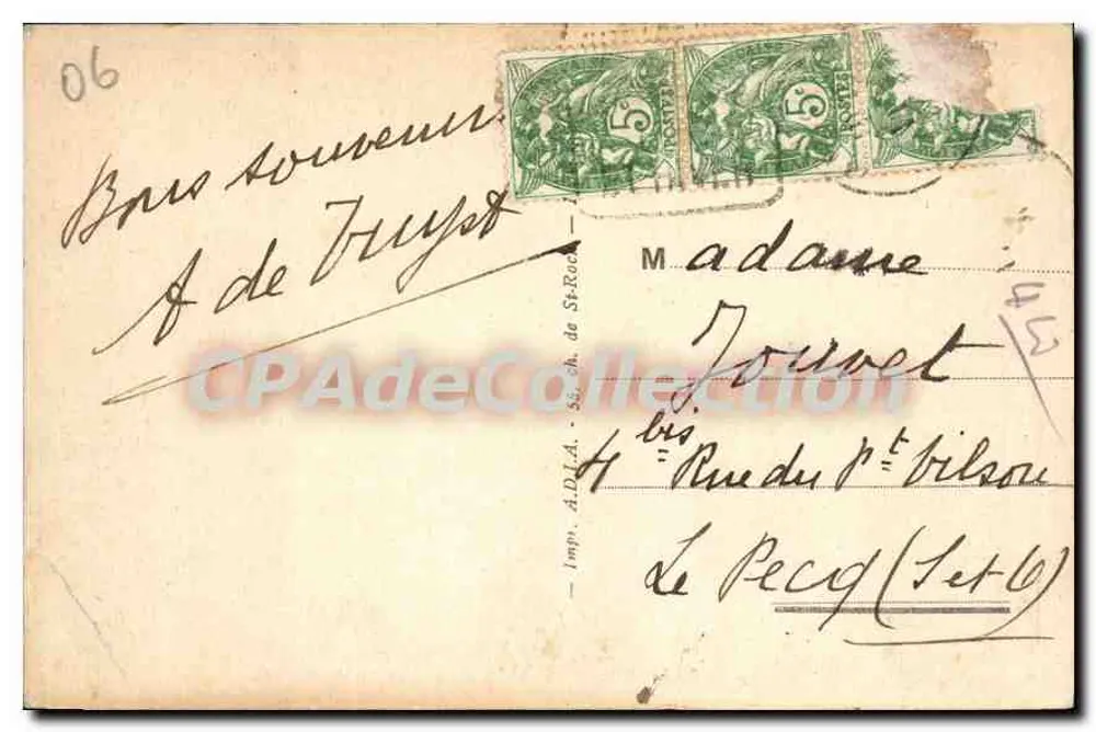 Juan-les-Pins — Der Strand. Panoramablick. — Imp. A.D.I.A. - 29 - Rückseite