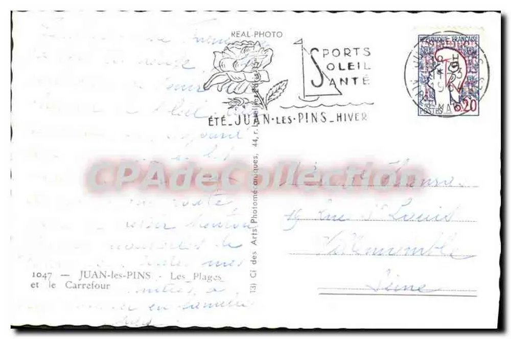 Juan-les-Pins — Panoramablick — Verlag: Sports Soleil Ante - Rückseite
