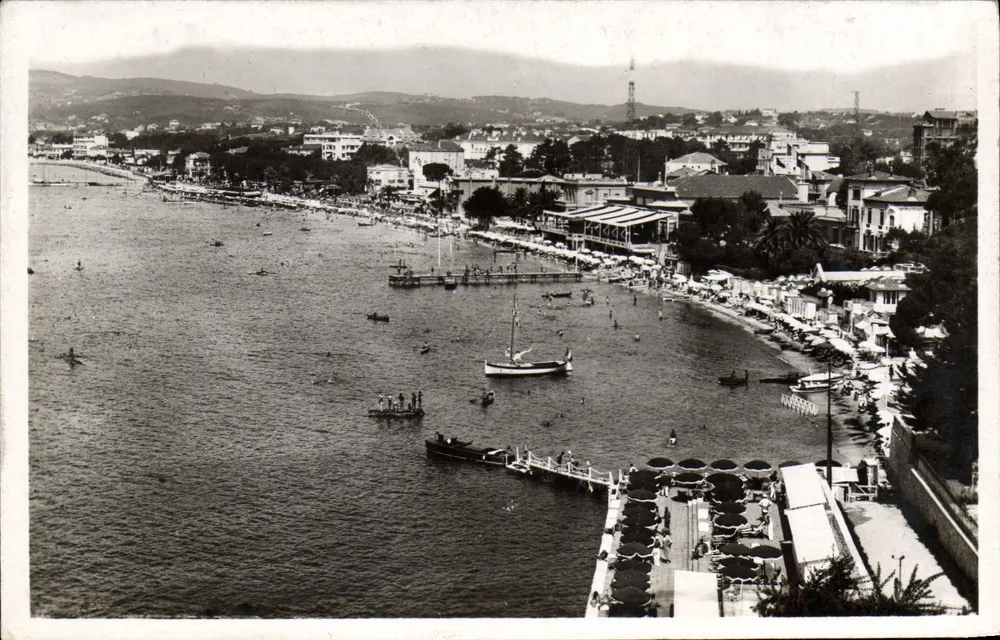 Juan-les-Pins — Allgemeiner Blick und Strand — Éditions Frank, Nice - Vorderseite
