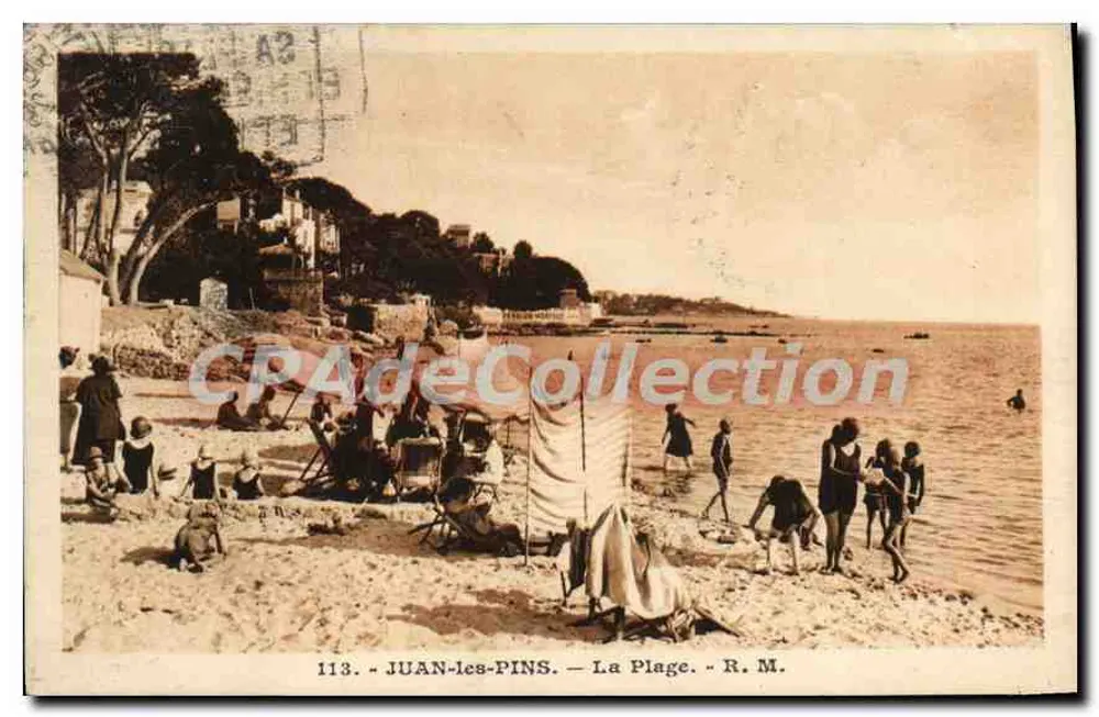Juan-les-Pins — De Strand — R. M. — n°113 - Voorkant