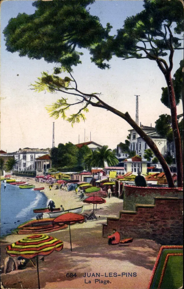Juan-les-Pins — A Praia — editor desconhecido, n° 684 - Frente