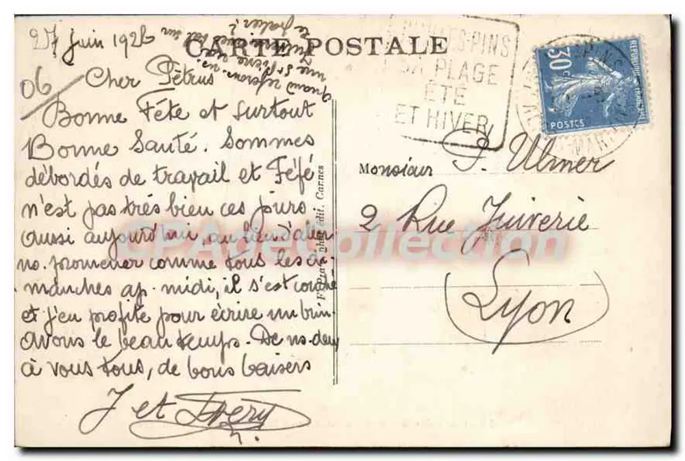 Juan-les-Pins — Porto do Olivet — Costa Azul - Verso