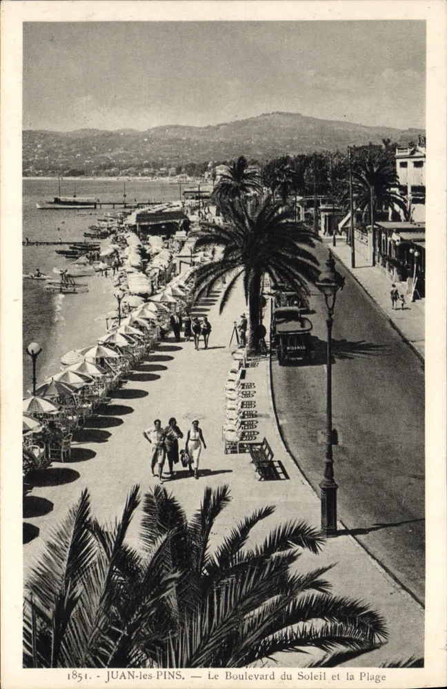 Juan-les-Pins — Der Boulevard du Soleil und die Strandpromenade — Édition La Cigogne, Nice - Vorderseite