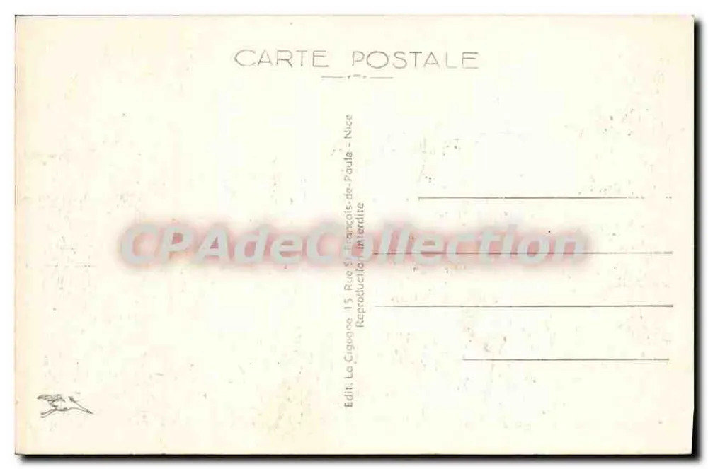 Juan-les-Pins — Der Boulevard du Soleil und die Strandpromenade — Édition La Cigogne, Nice - Rückseite