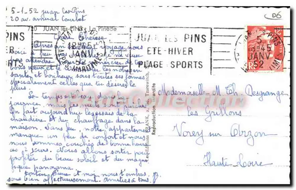 Les Pins — Vista da beira do mar — Editor: Plage Sports - Verso