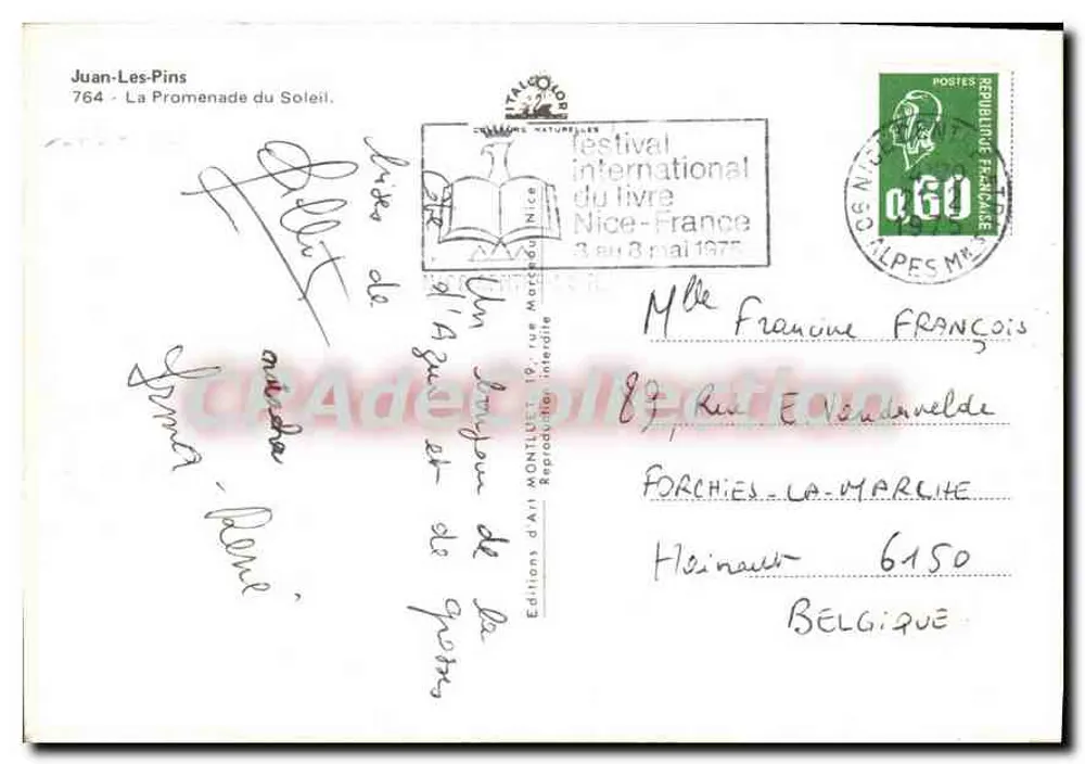 Juan-les-Pins — La Promenade du Soleil — CPAdeCollection - Verso