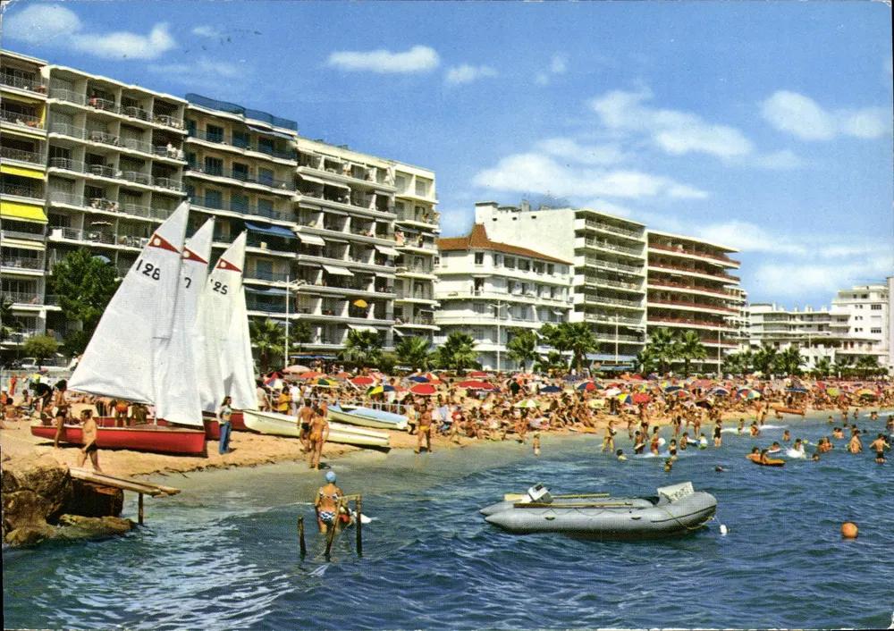 Juan-les-Pins — Teil der Strände. Die Segelschule — Montlet Kunstausgabe - Vorderseite