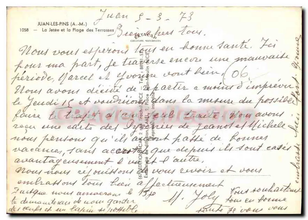 Juan-les-Pins — Die Mole und der Strand Terrasses — Verlag Étage 46 - Rückseite