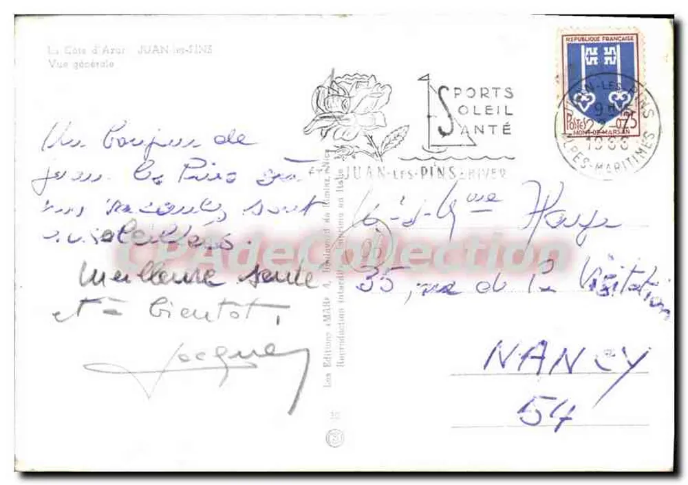 Juan-les-Pins — Vista geral — Éditions MAÎRE, série 30 - Verso