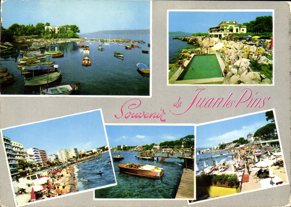 Juan-les-Pins — Lembrança de Juan-les-Pins — Distribuição exclusiva OSCAR, 15, R. Andrioni - Nice - Frente