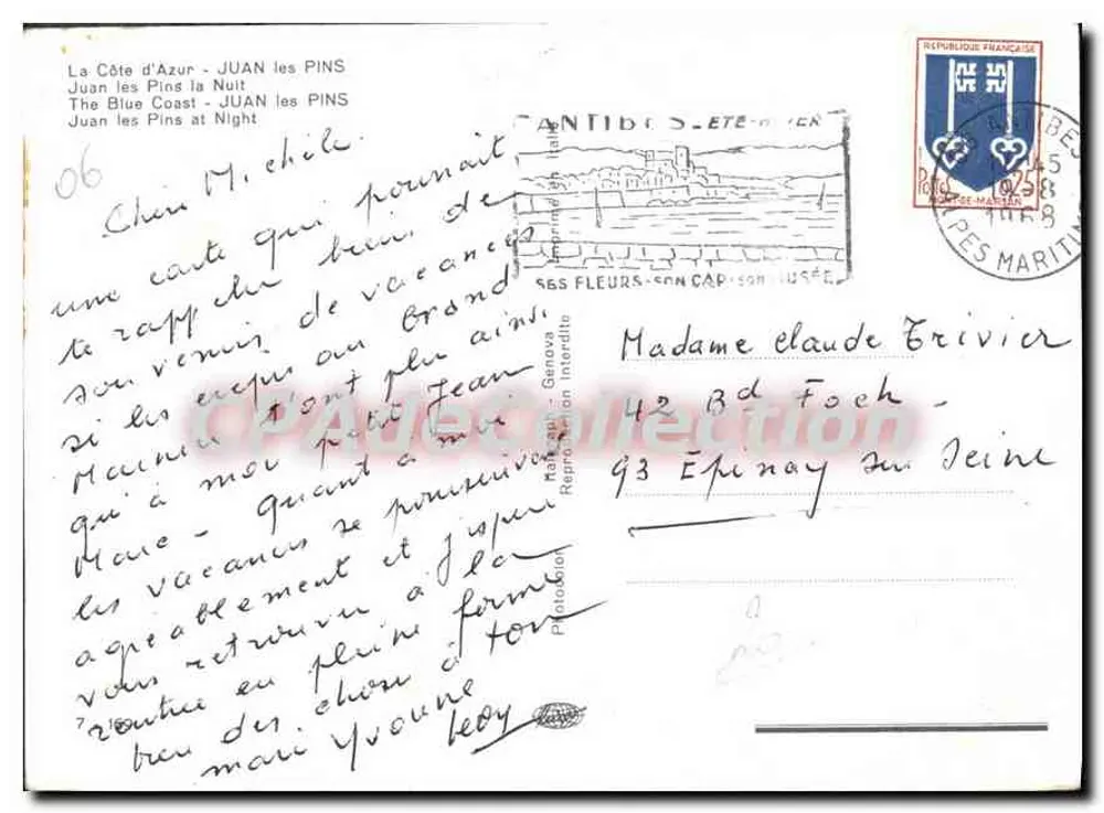 Juan-les-Pins — Noite — Editor não identificado, n° de série 06 - Verso