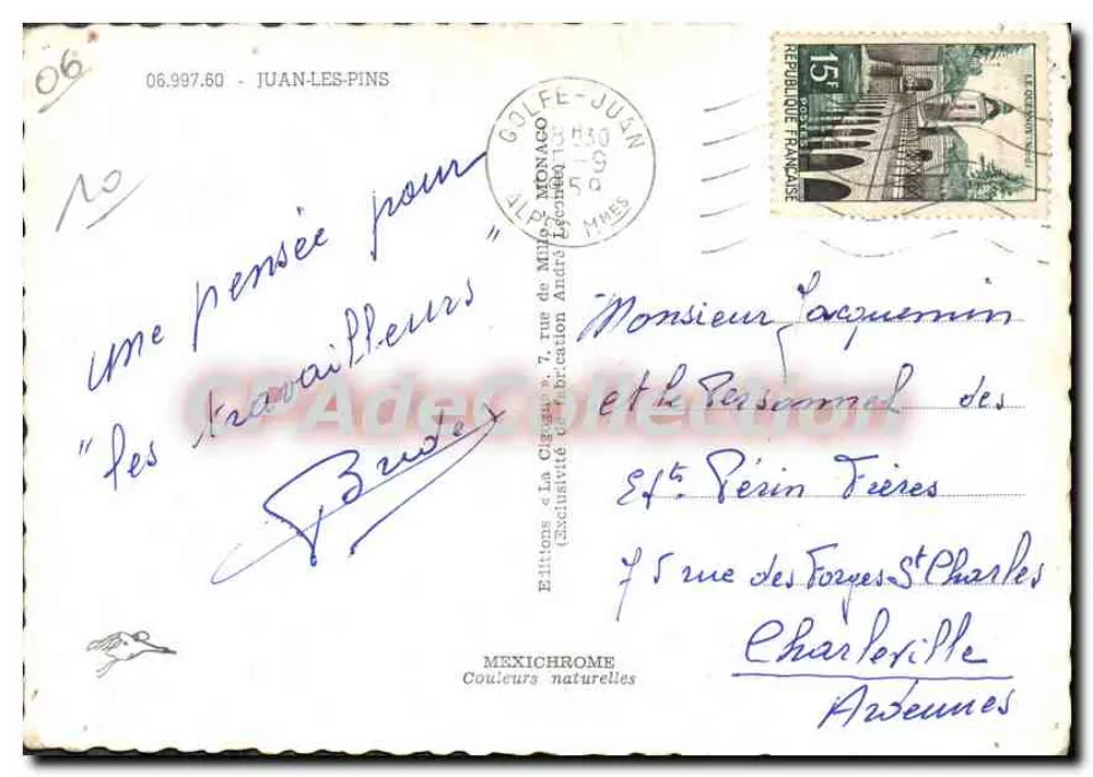 Juan-les-Pins — vista panorâmica — Edições Mexichrome, n° 06.997.60 - Verso