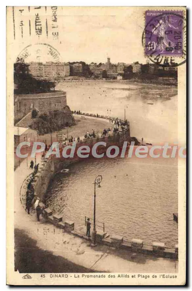 Dinard — Die Promenade der Alliierten und Strände von Ecluse — Vintage Postcard/Antike Ansichtskarte - Vorderseite