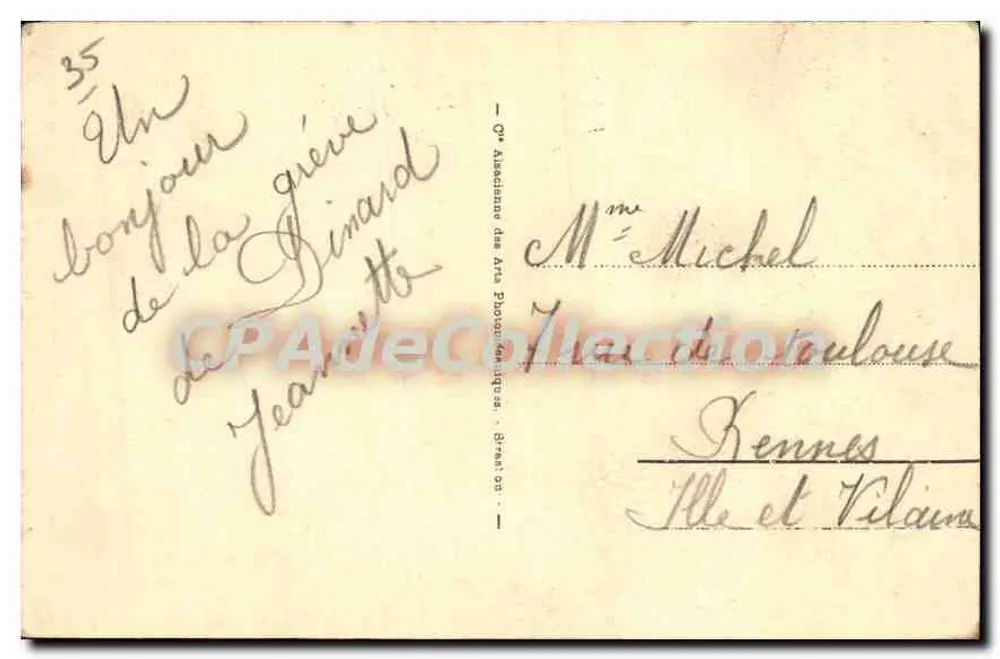 Dinard — Die Promenade der Alliierten und Strände von Ecluse — Vintage Postcard/Antike Ansichtskarte - Rückseite