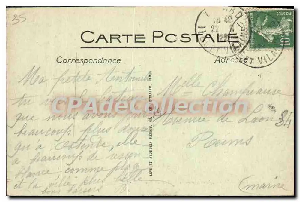 Dinard — La Llegada de la Vedette de Saint-Malo — LL. n°49 - Reverso