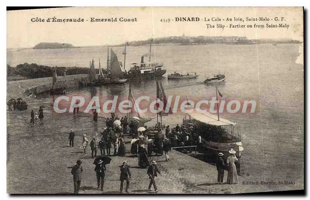 Dinard - A Cale - No horizonte, Saint-Malo - G.F. - Edição Guérin, Saint-Malo - Frente