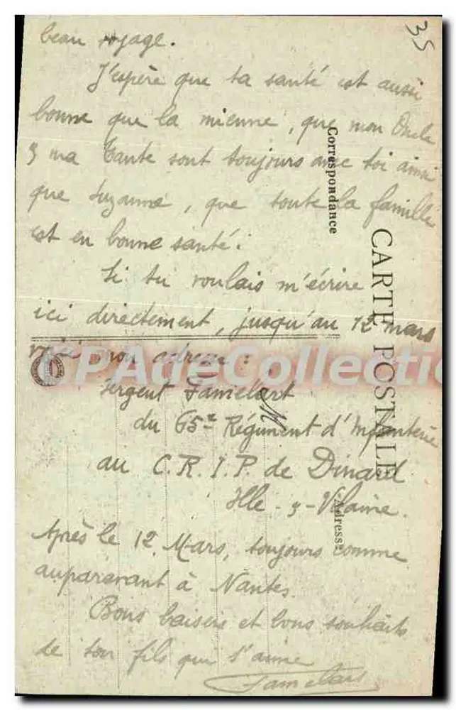 Dinard - A Cale - No horizonte, Saint-Malo - G.F. - Edição Guérin, Saint-Malo - Verso