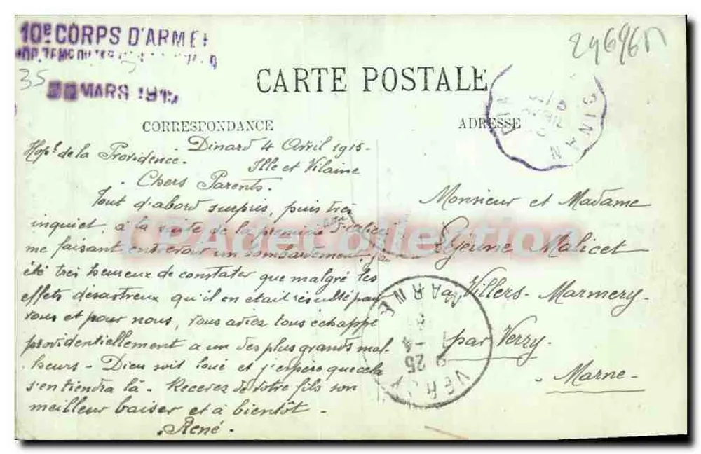 Dinard — Ansicht der Steinernen Turm des Schlosses des Schwarzen Prinzen — LL. n°181 - Rückseite