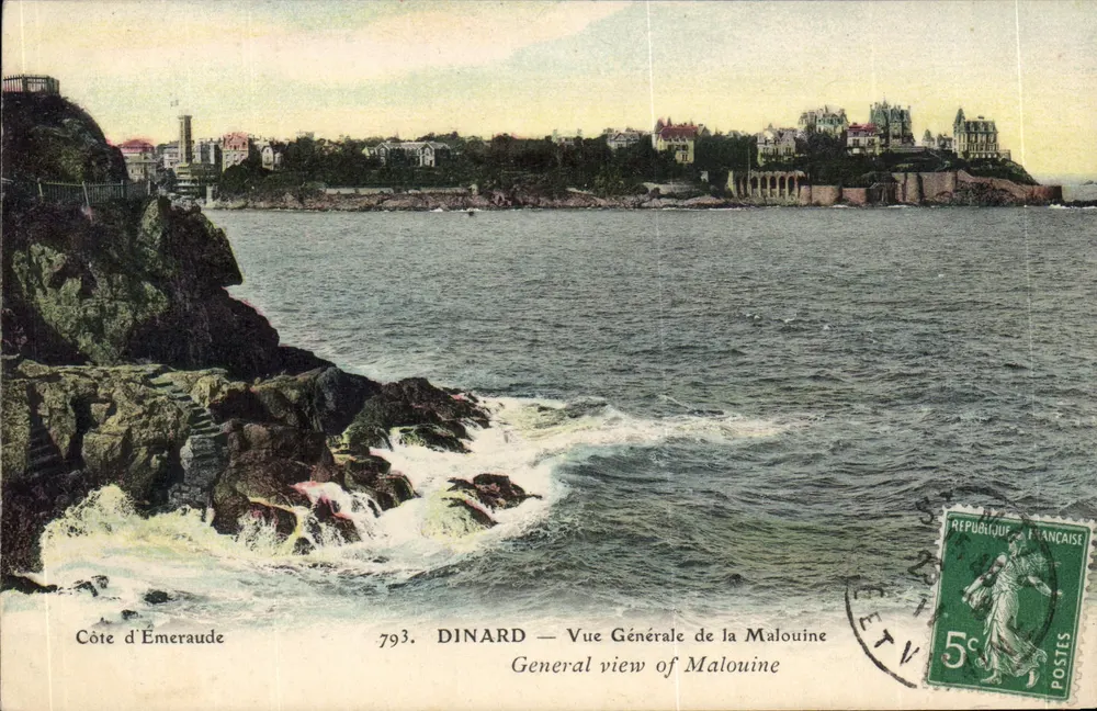 Dinard — Vista Geral da Malouine — Costa da Esmeralda — editor não identificado, n° 793 - Frente