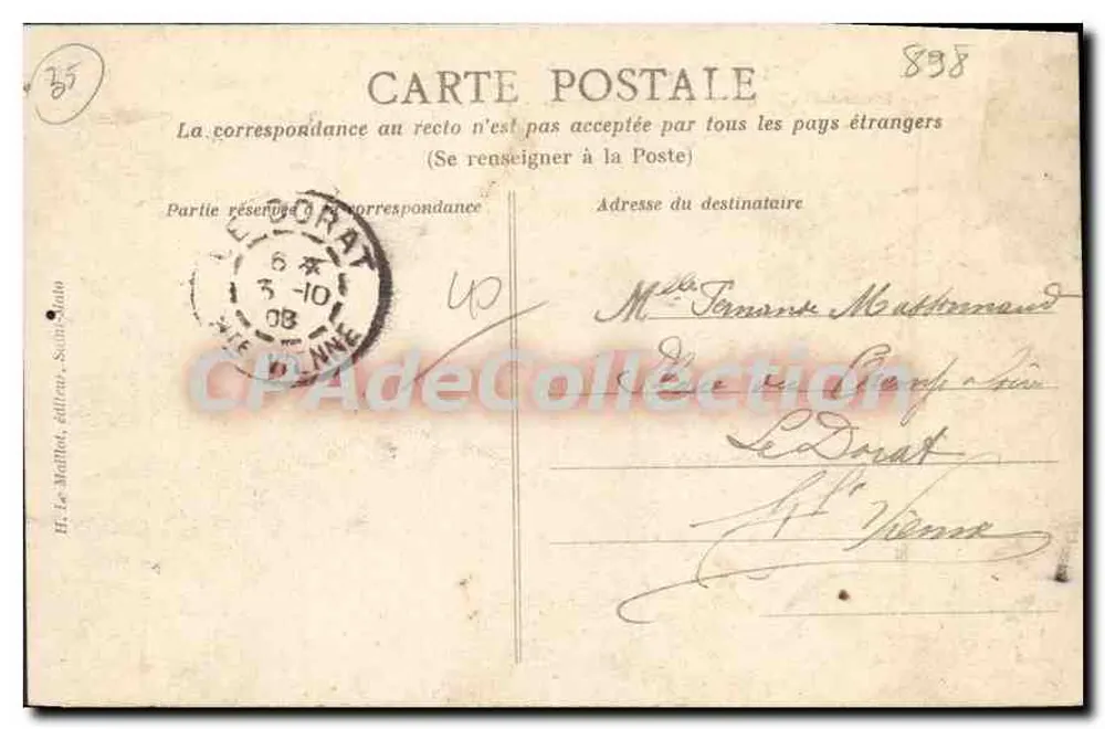 Côte d'Émeraude — Dinard — Die Terrasse der Malouine überblickend den Strand — H. Le Maillot, Verlag, Saint-Sulpice - Rückseite