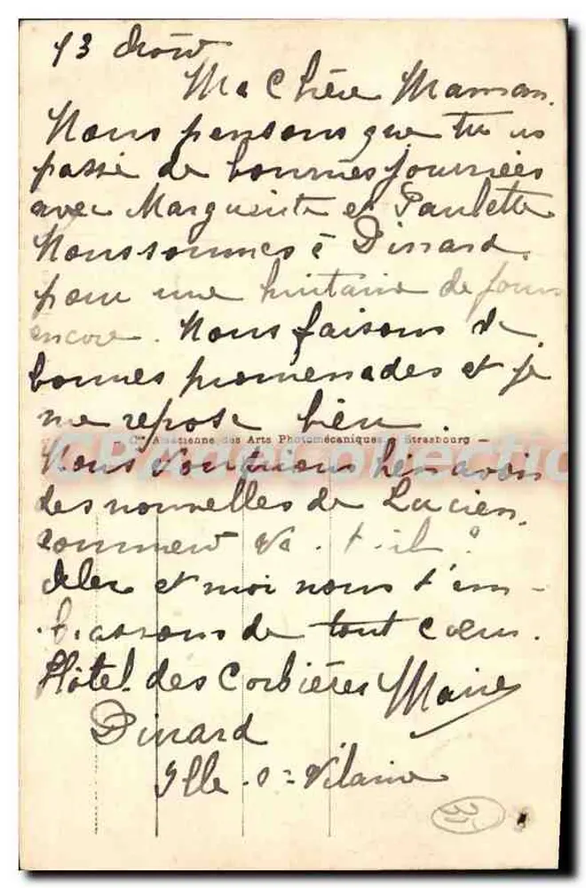Dinard - Promenade der Alliierten und der Punkt Moulinet — Verlag A. B. C. (Nr. 50) - Rückseite
